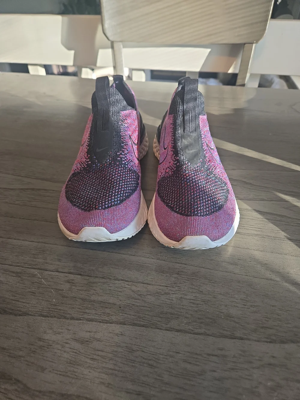 Nike Epic React Flyknit Slip-On Running Shoes - Purple/Black